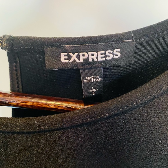 Express round neck long puff sleeved top in black! - Picture 5 of 6